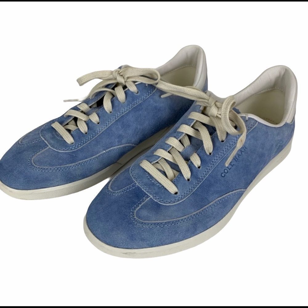 Cole Haan GrandPro Blue Suede Leather Low-Top Lace-Up‎ Sneakers Sz 7